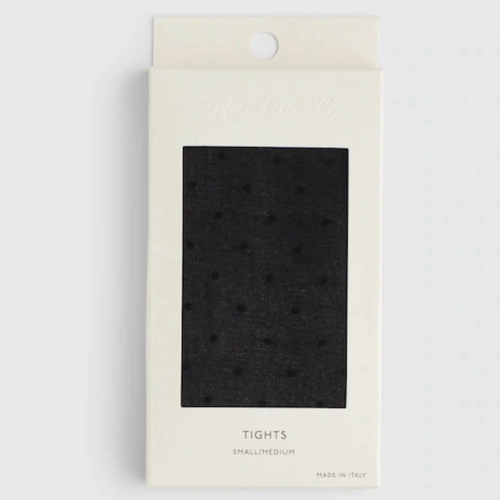 Madewell Hosiery Packaging — White Box with Black Text